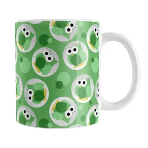 Funny Cute Green Owl Pattern Mug