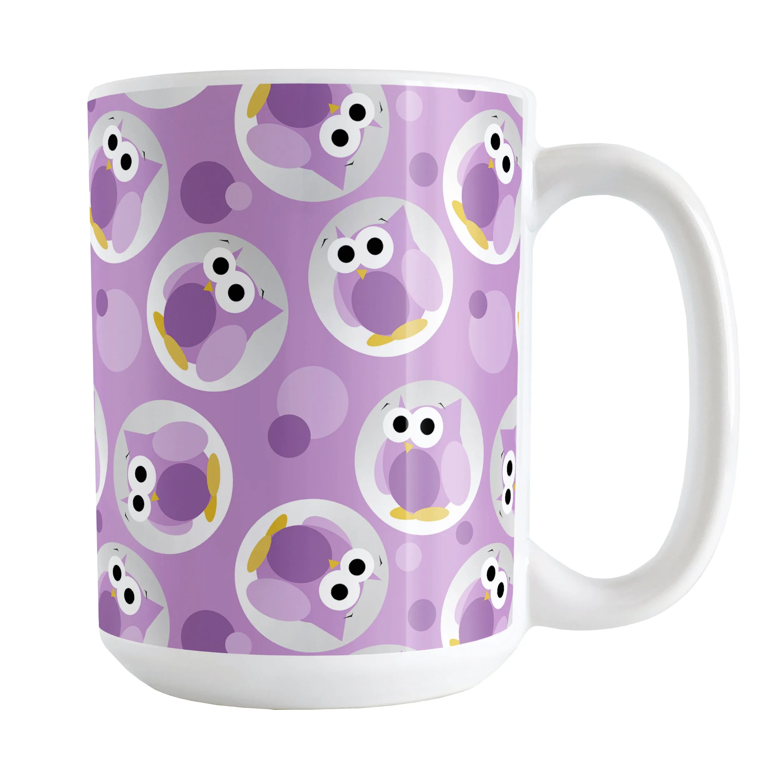 Funny Cute Purple Owl Pattern Mug