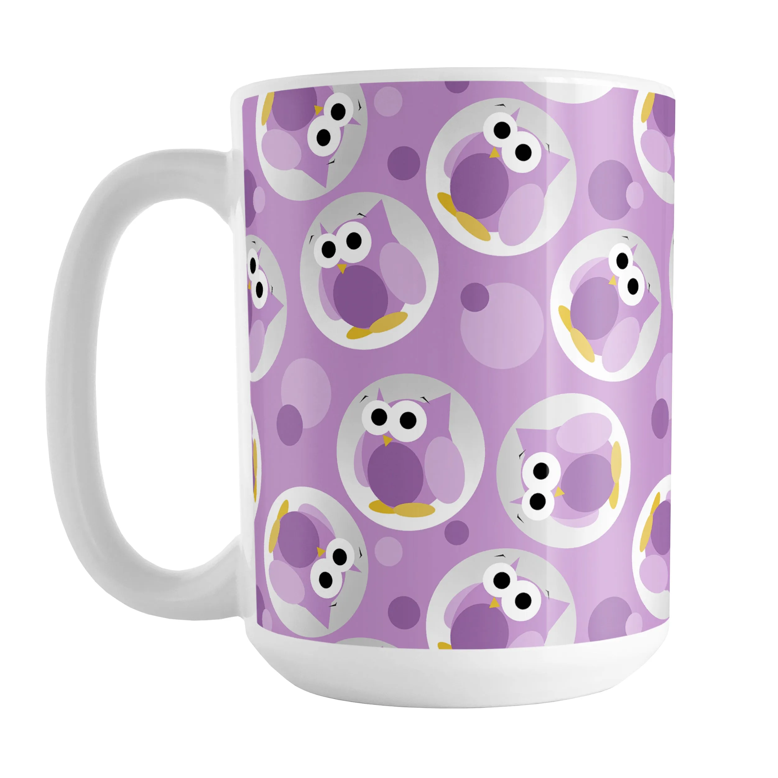 Funny Cute Purple Owl Pattern Mug