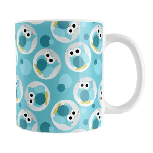 Funny Cute Turquoise Owl Pattern Mug