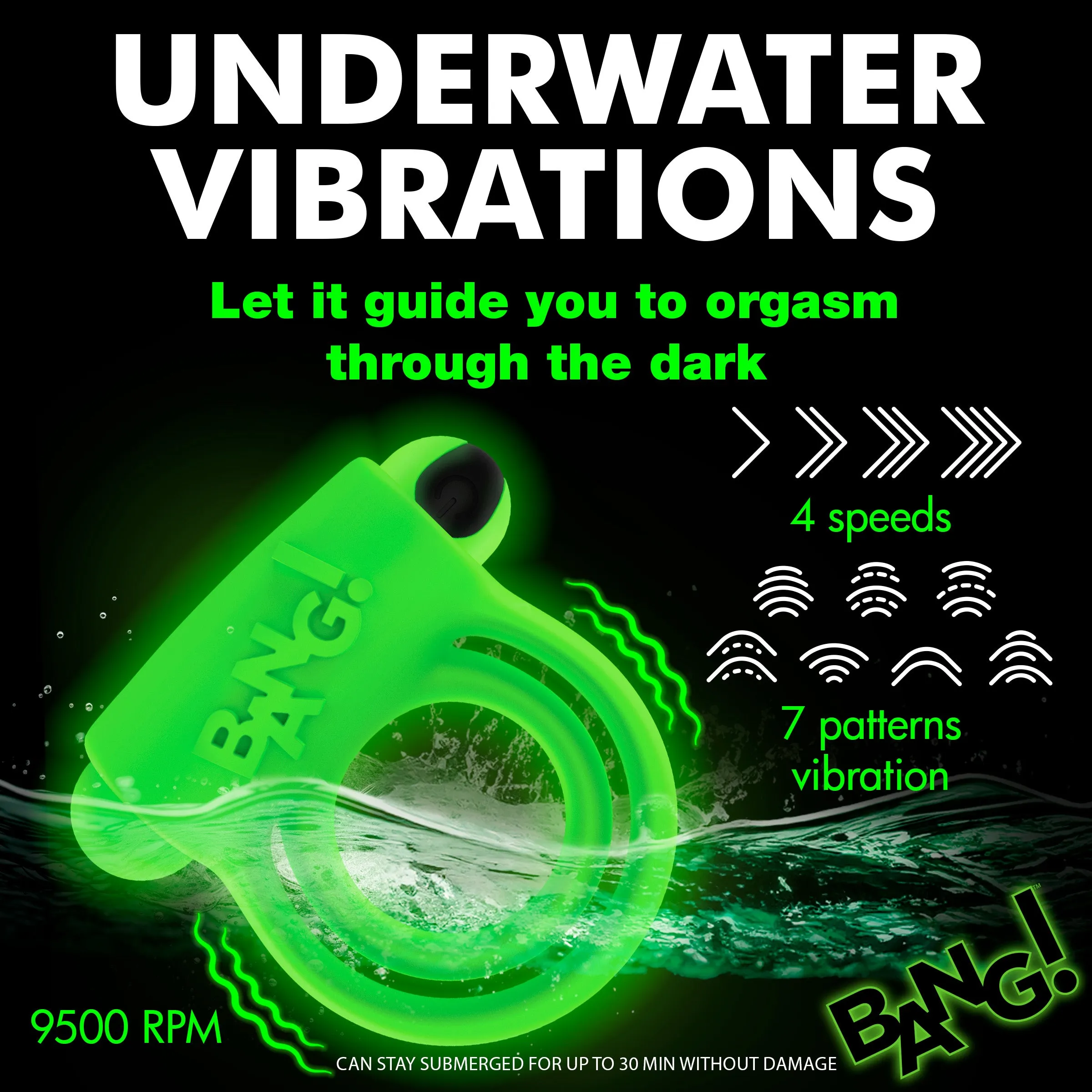 Glow-in-the-dark Vibrating Cock Ring