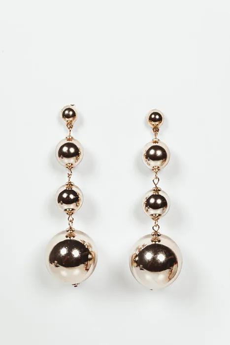 Gold Ball Drop Earrings