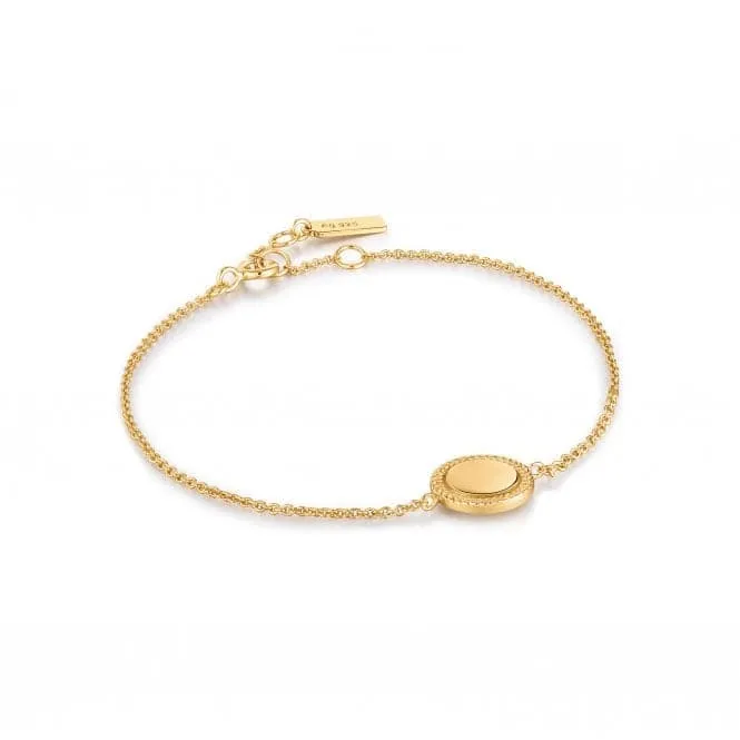 Gold Rope Disc Bracelet B036-01G