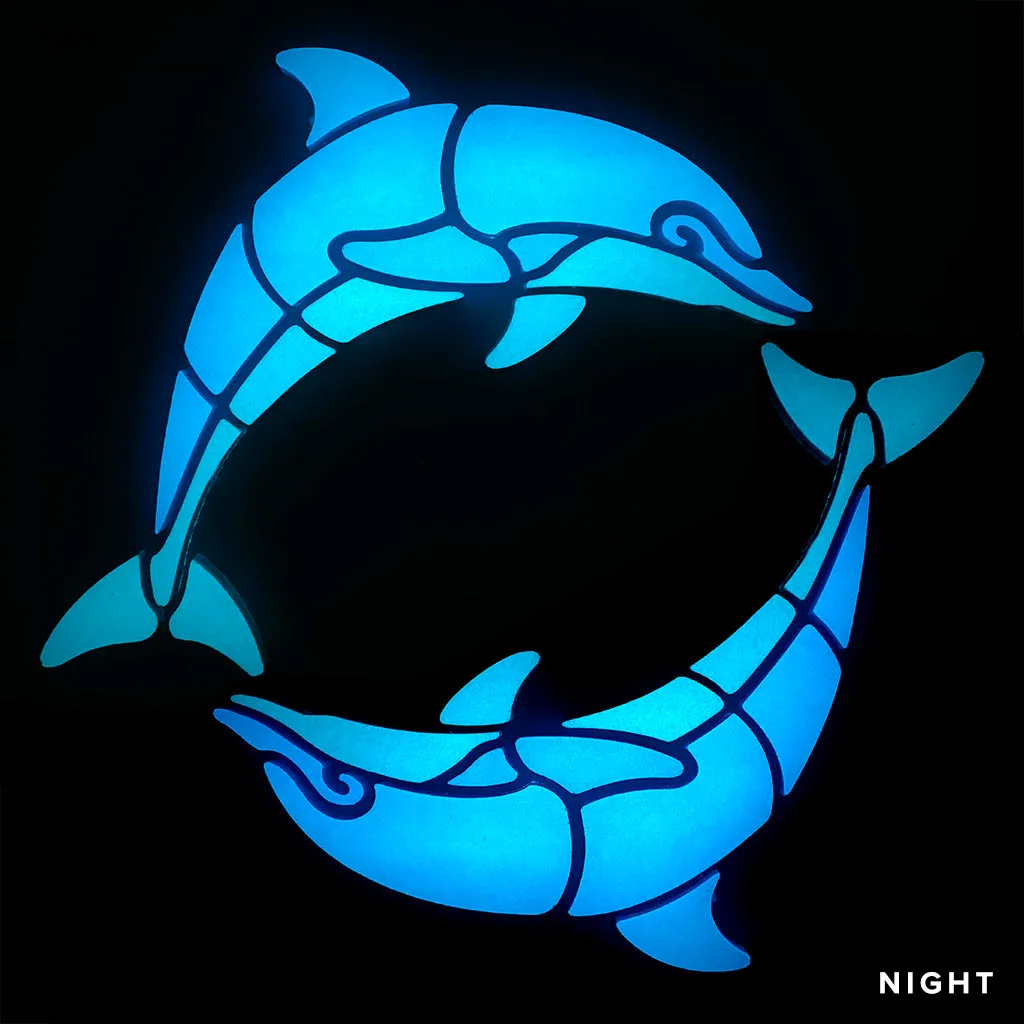 Happy Circle Dolphins, Right - Glow in the Dark Pool Mosaics