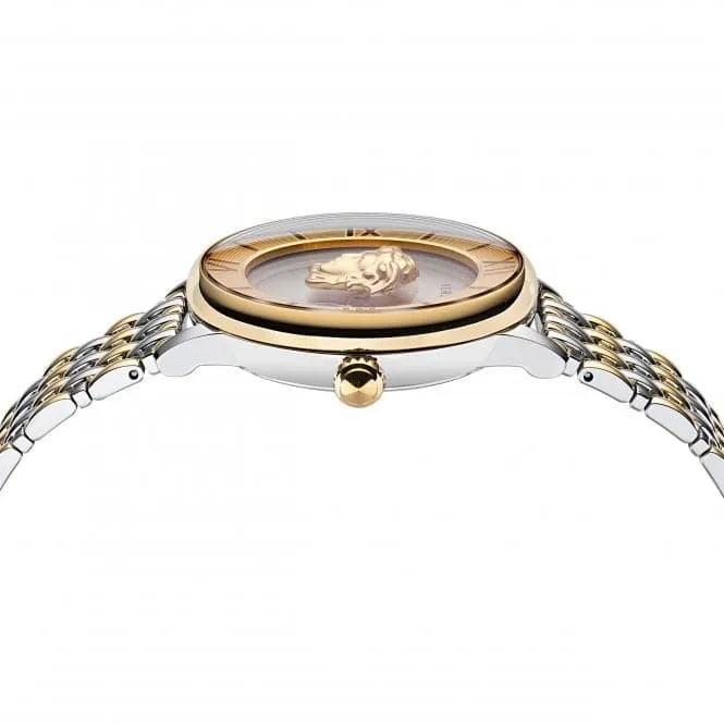 Ladies La Medusa Gold Tone White-Silver Watch VE2R00222