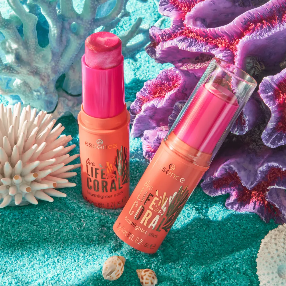 live LIFE in CORAL blushlighter stick