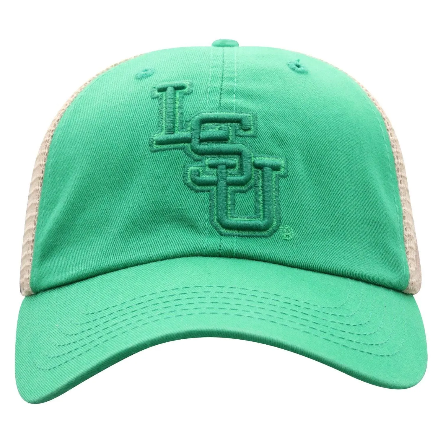 LSU Tigers TOW Green St. Patrick's Day Tan Mesh Adj. Snapback Slouch Hat Cap