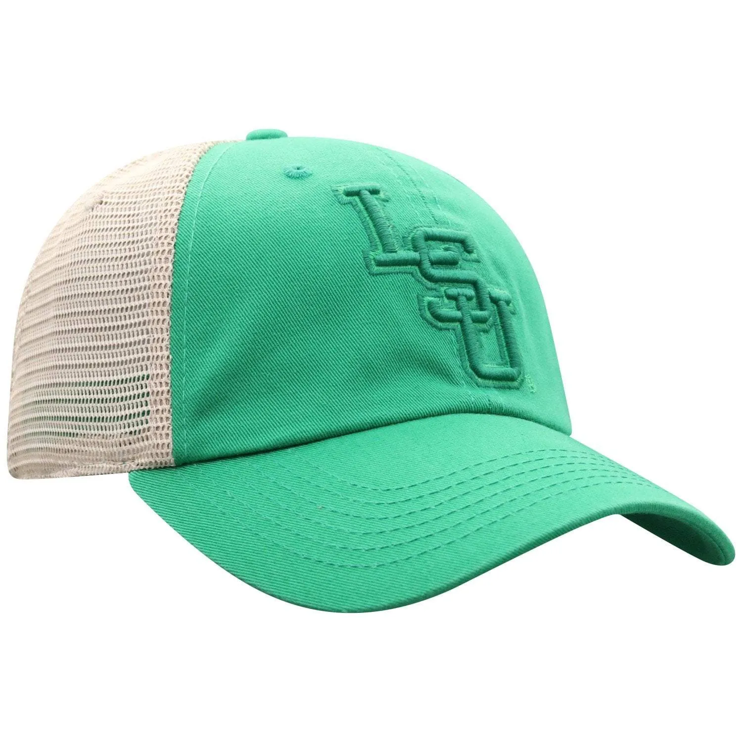 LSU Tigers TOW Green St. Patrick's Day Tan Mesh Adj. Snapback Slouch Hat Cap