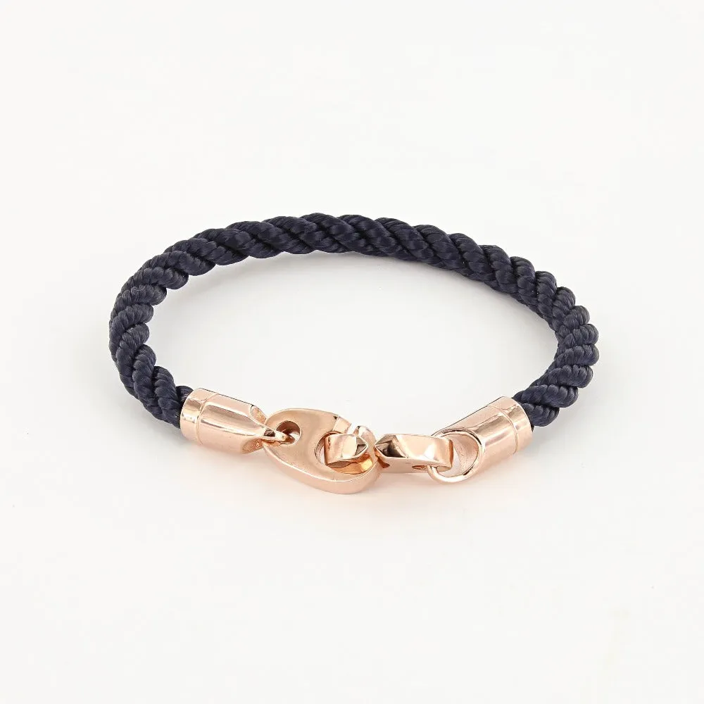 Lure Single Wrap Rope Bracelet with Rose Gold Brummels