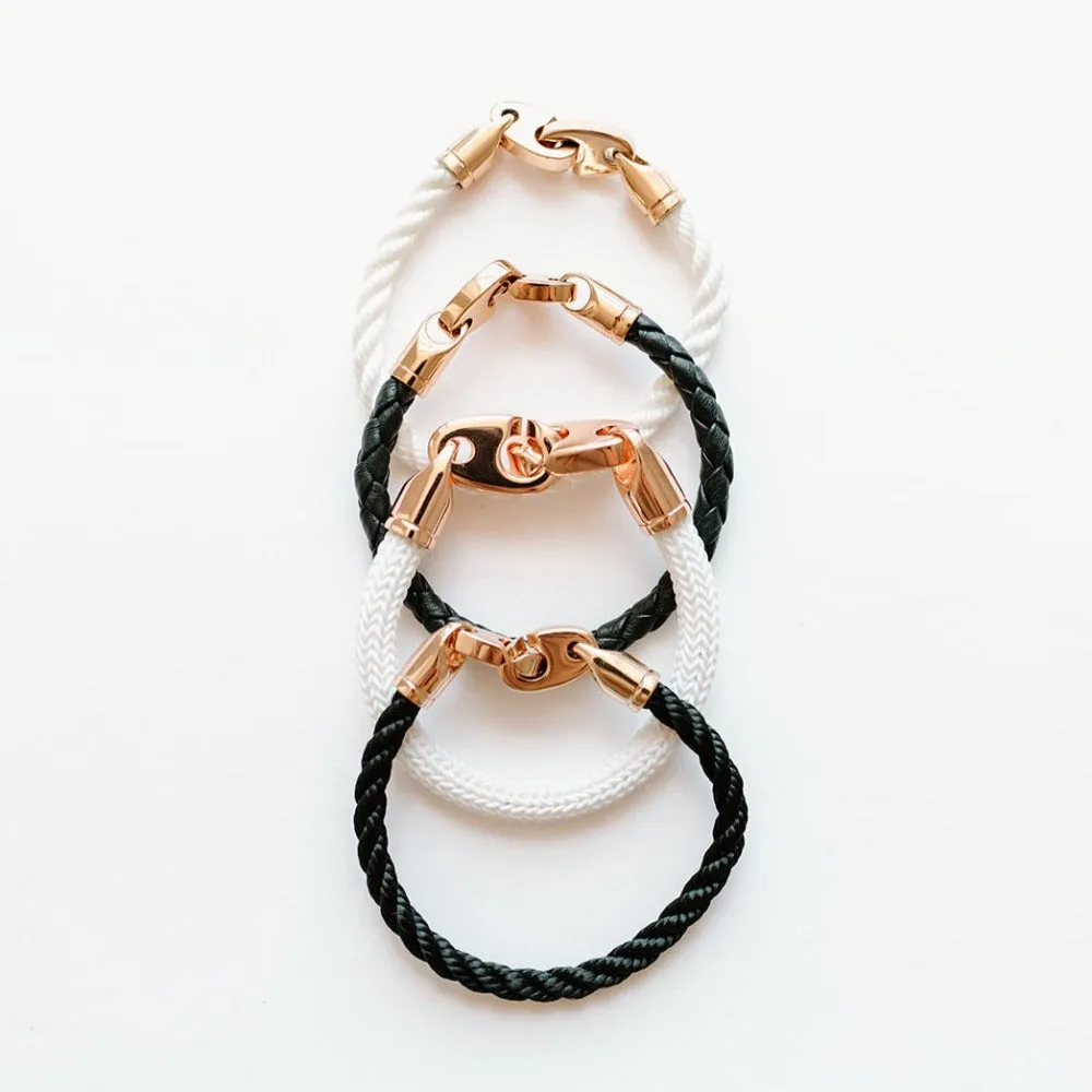 Lure Single Wrap Rope Bracelet with Rose Gold Brummels