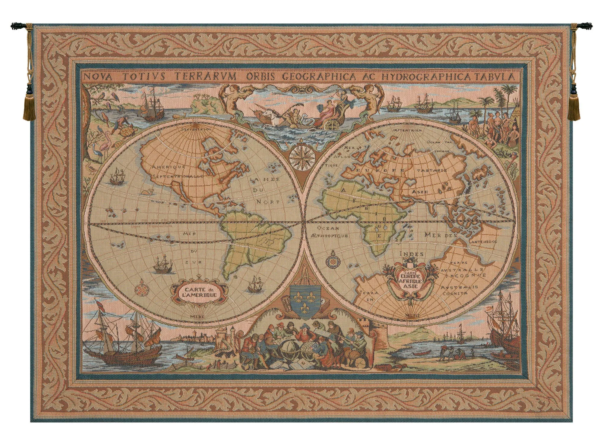 Maritime Map French Tapestry