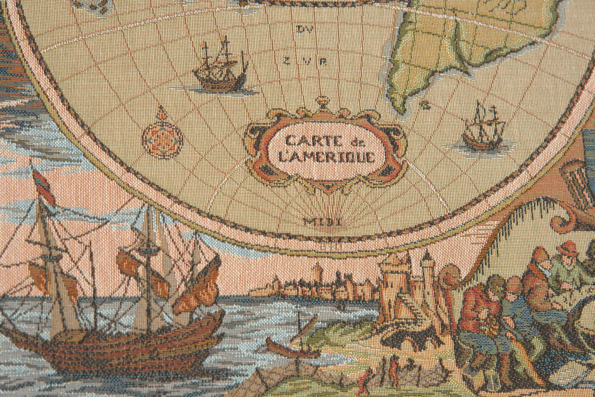 Maritime Map French Tapestry