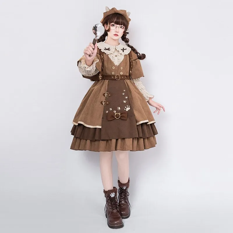 Meow Detective ~ Preppy Style Lolita JSK Dress by YLF