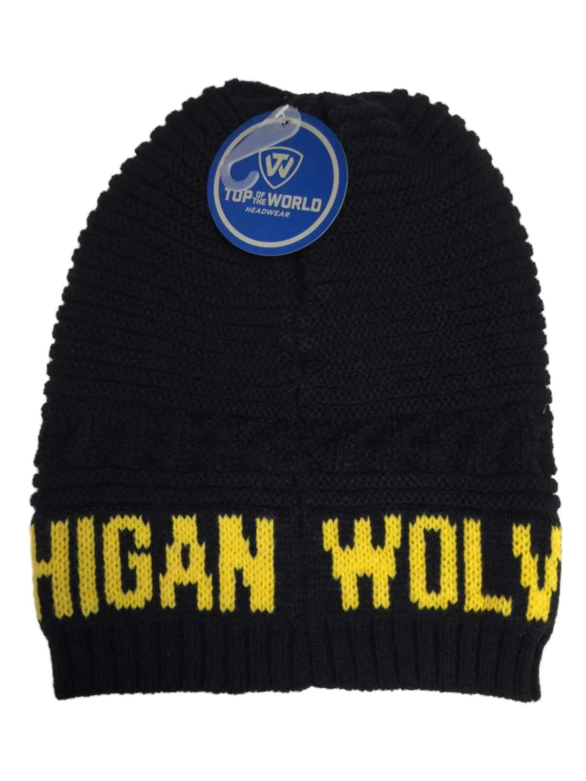 Michigan Wolverines TOW Navy Leisure Knit Slouchy Hipster Hanging Beanie Hat Cap