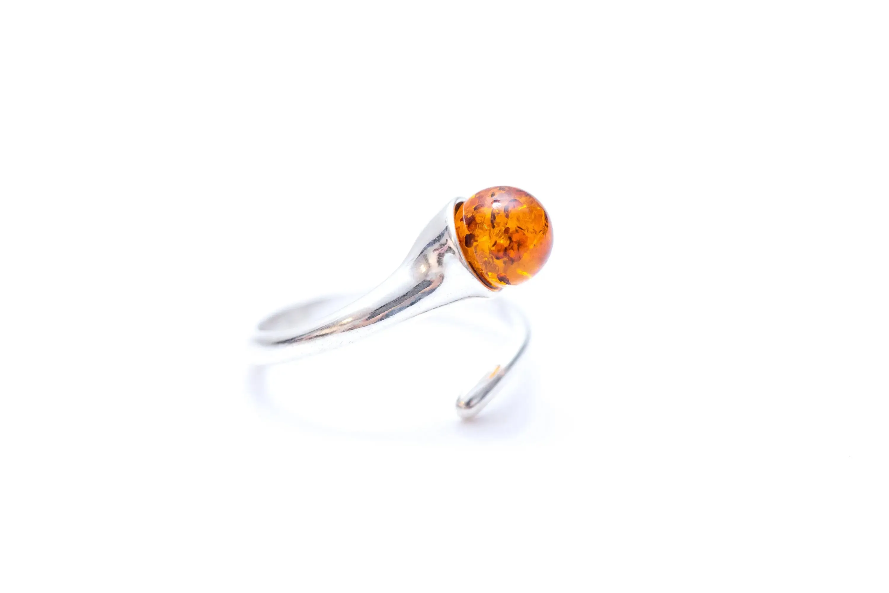 Minimal Amber Wrap Ring