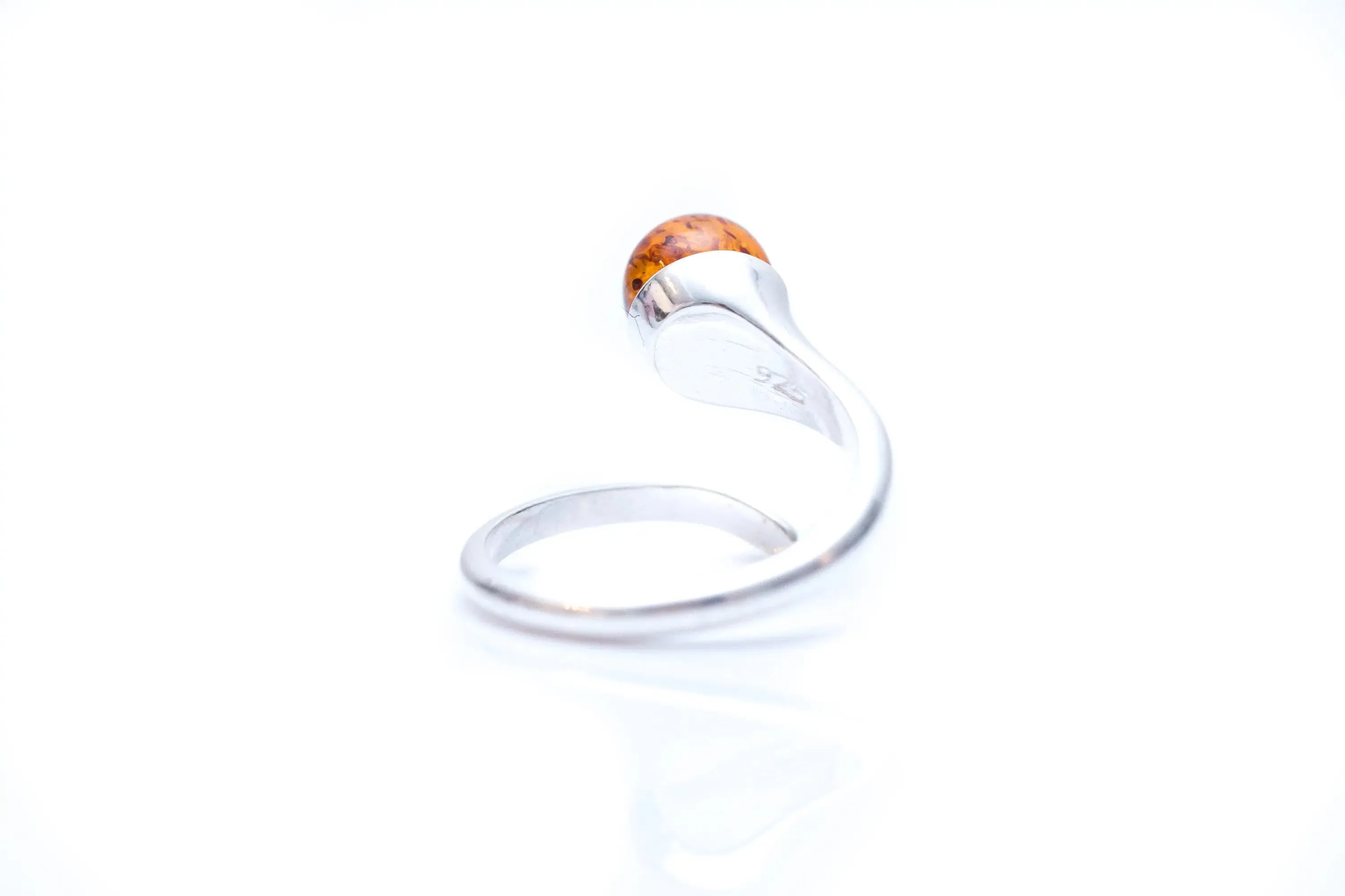 Minimal Amber Wrap Ring