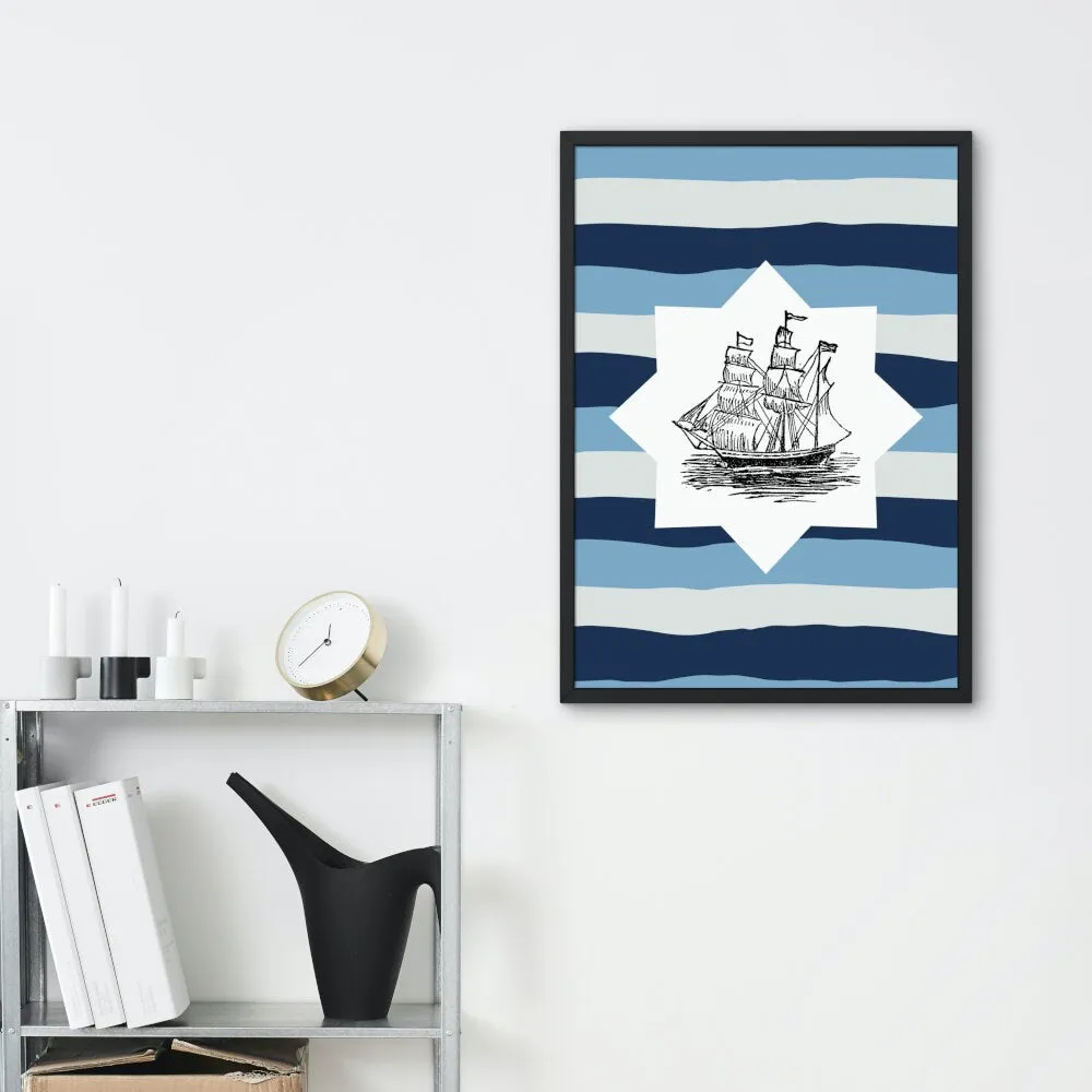 Nautical Artwork Set Of 3 PRINTABLE WALL ART, Coastal Poster Print, Nautical Wall Art, Beach House Décor, Coastal Decor, Navy Blue Seaside Print