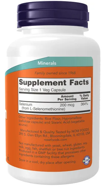 Now Selenium 200mcg Veg Caps 180ct