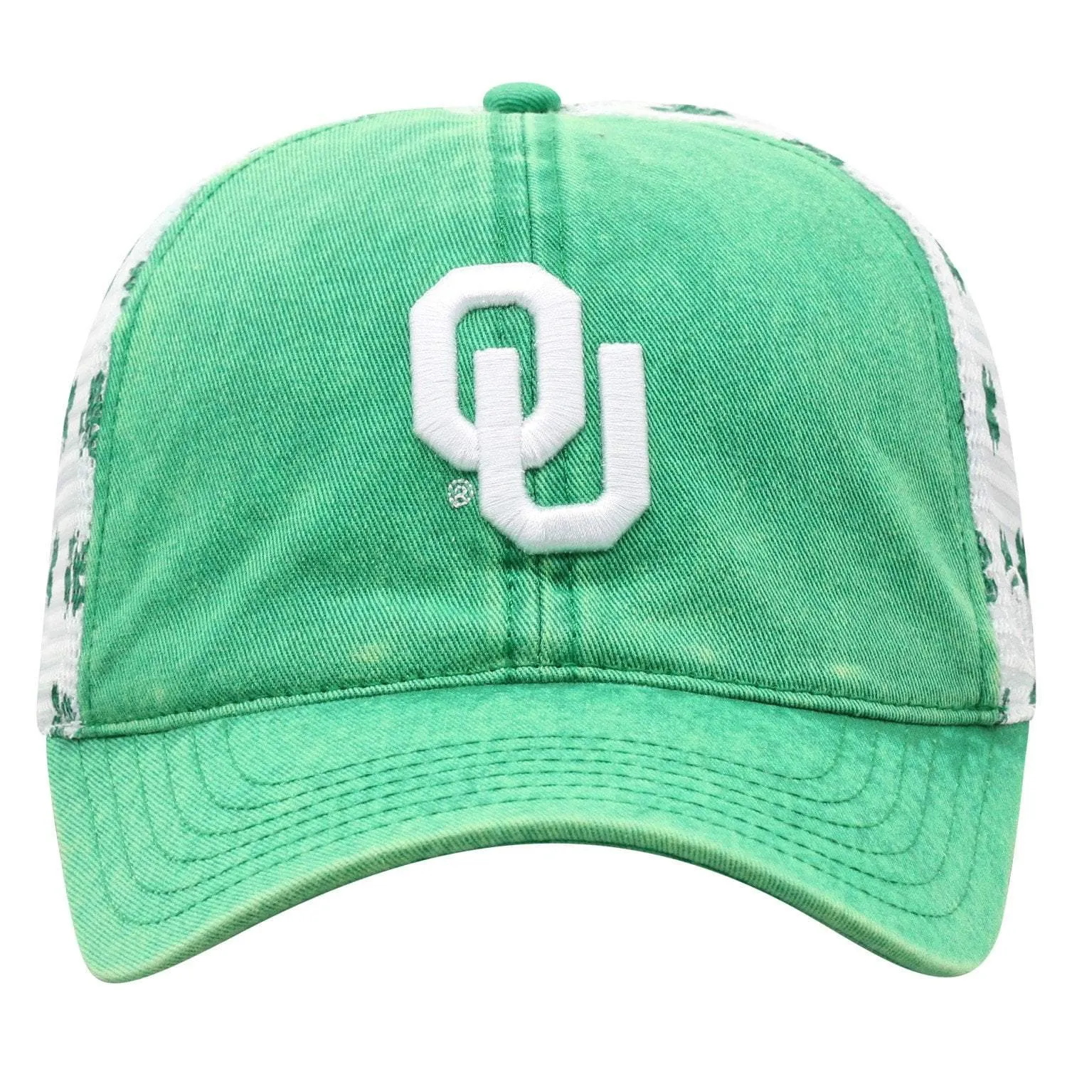 Oklahoma Sooners TOW Green St. Patrick's Day Clover Mesh Adj Relax Hat Cap