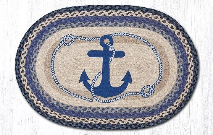 OP-443 U.S. Navy Anchor Braided Rug