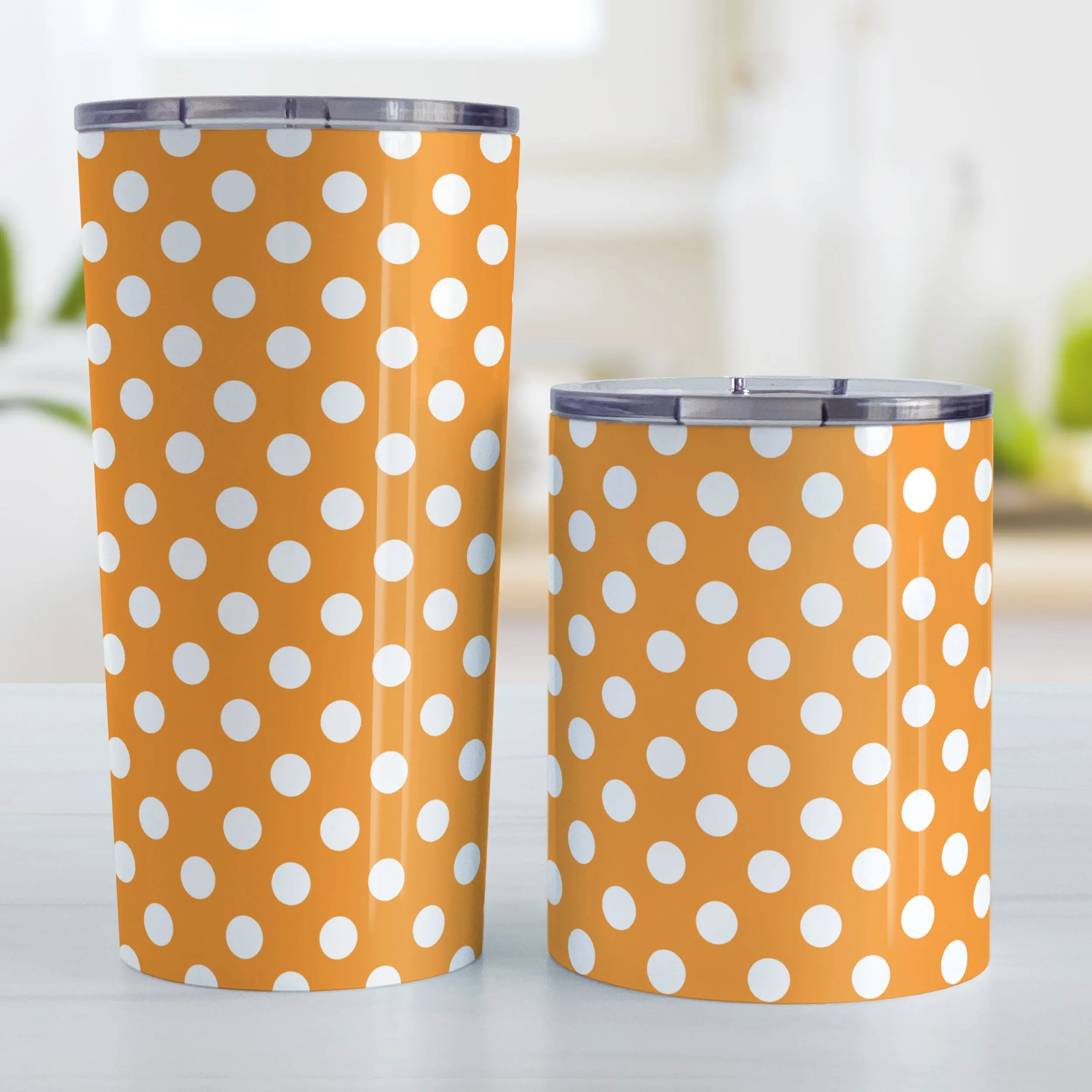 Orange Polka Dot Tumbler Cup