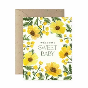 Paper Anchor Co. | Welcome Sweet Baby Wildflower Greeting Card