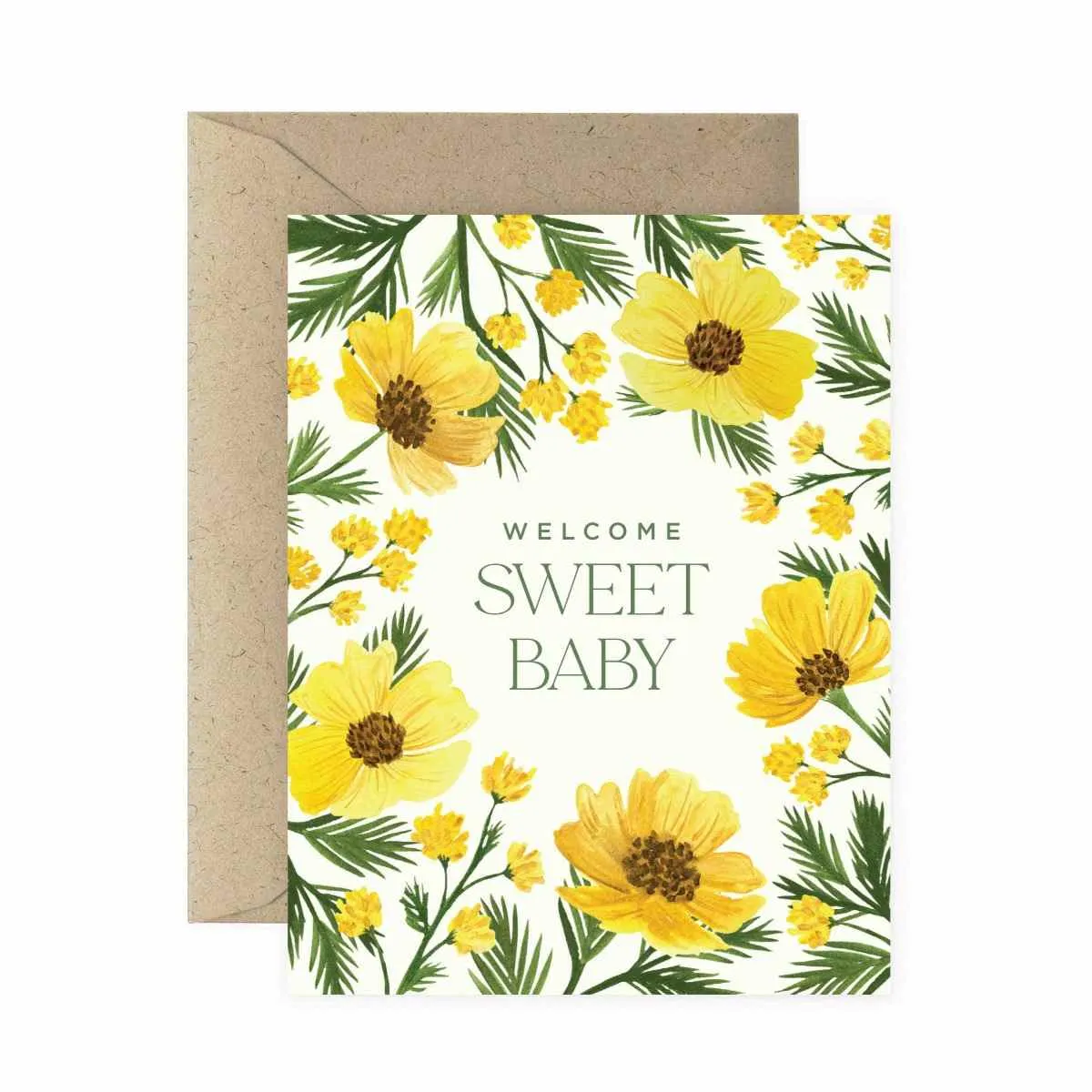 Paper Anchor Co. | Welcome Sweet Baby Wildflower Greeting Card