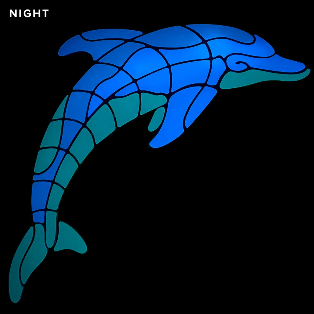 Playful Dolphin - Glow in the Dark Pool Mosaic