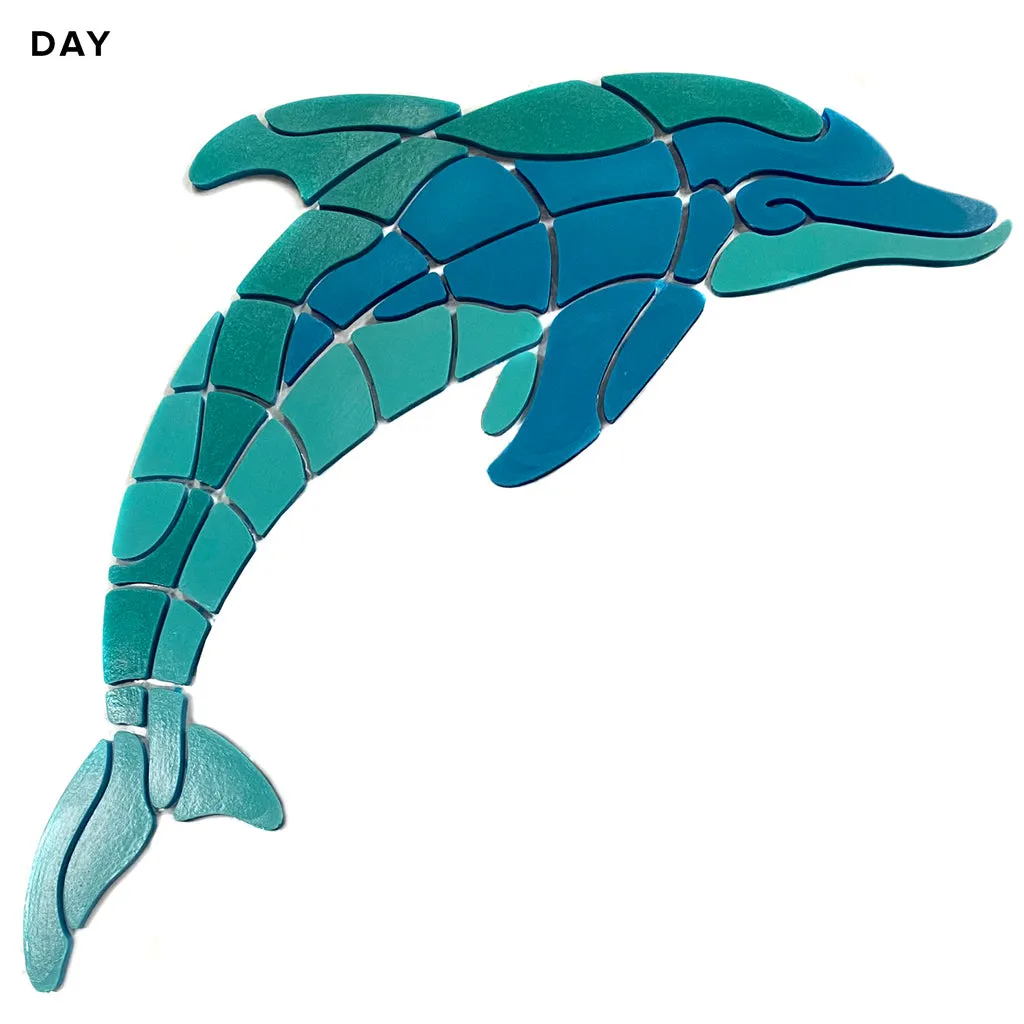 Playful Dolphin - Glow in the Dark Pool Mosaic