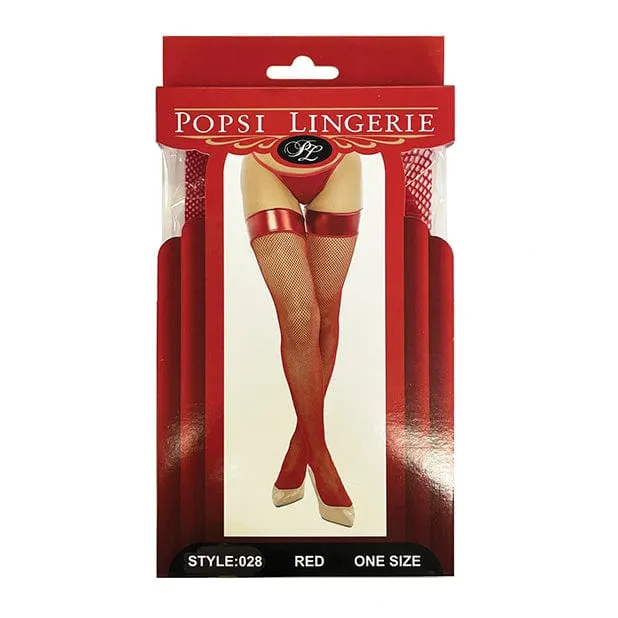 Popsi Lingerie - Vinyl Top Fishnet Stocking