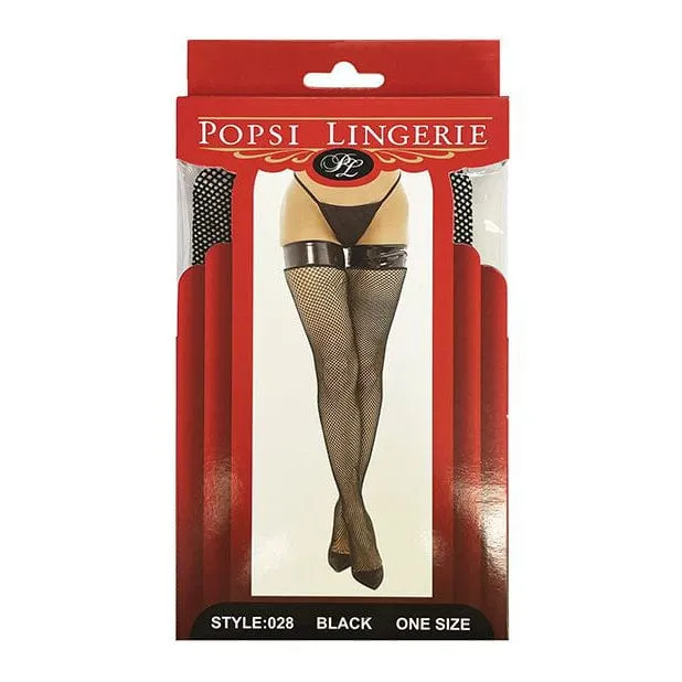 Popsi Lingerie - Vinyl Top Fishnet Stocking