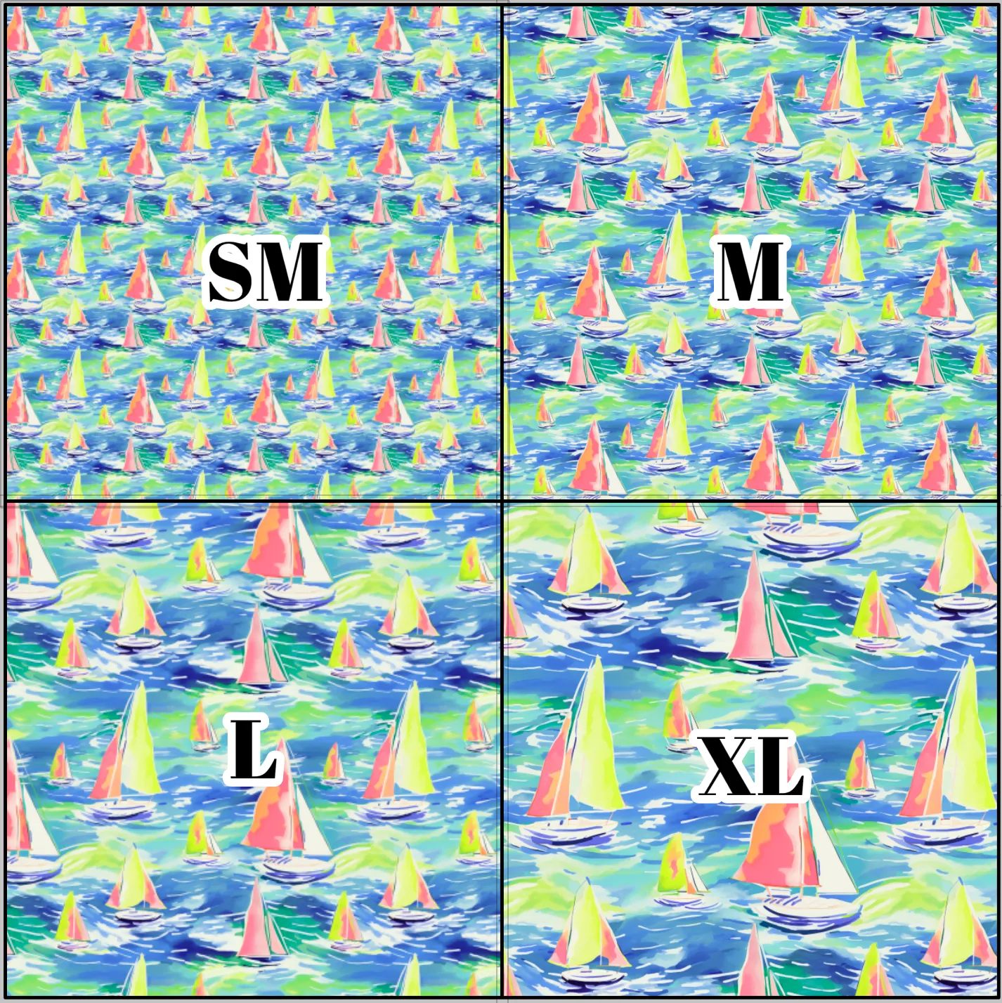 Printed Vinyl & HTV Sailboat I Pattern 12 x 12 inch sheet