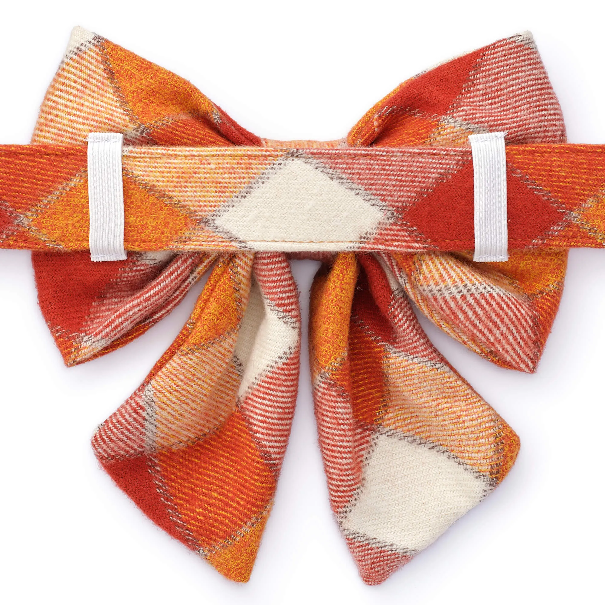 Pumpkin Spice Plaid Flannel Lady Dog Bow