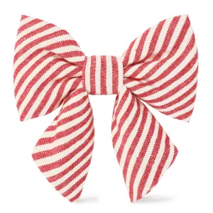 Red Stripe Lady Dog Bow