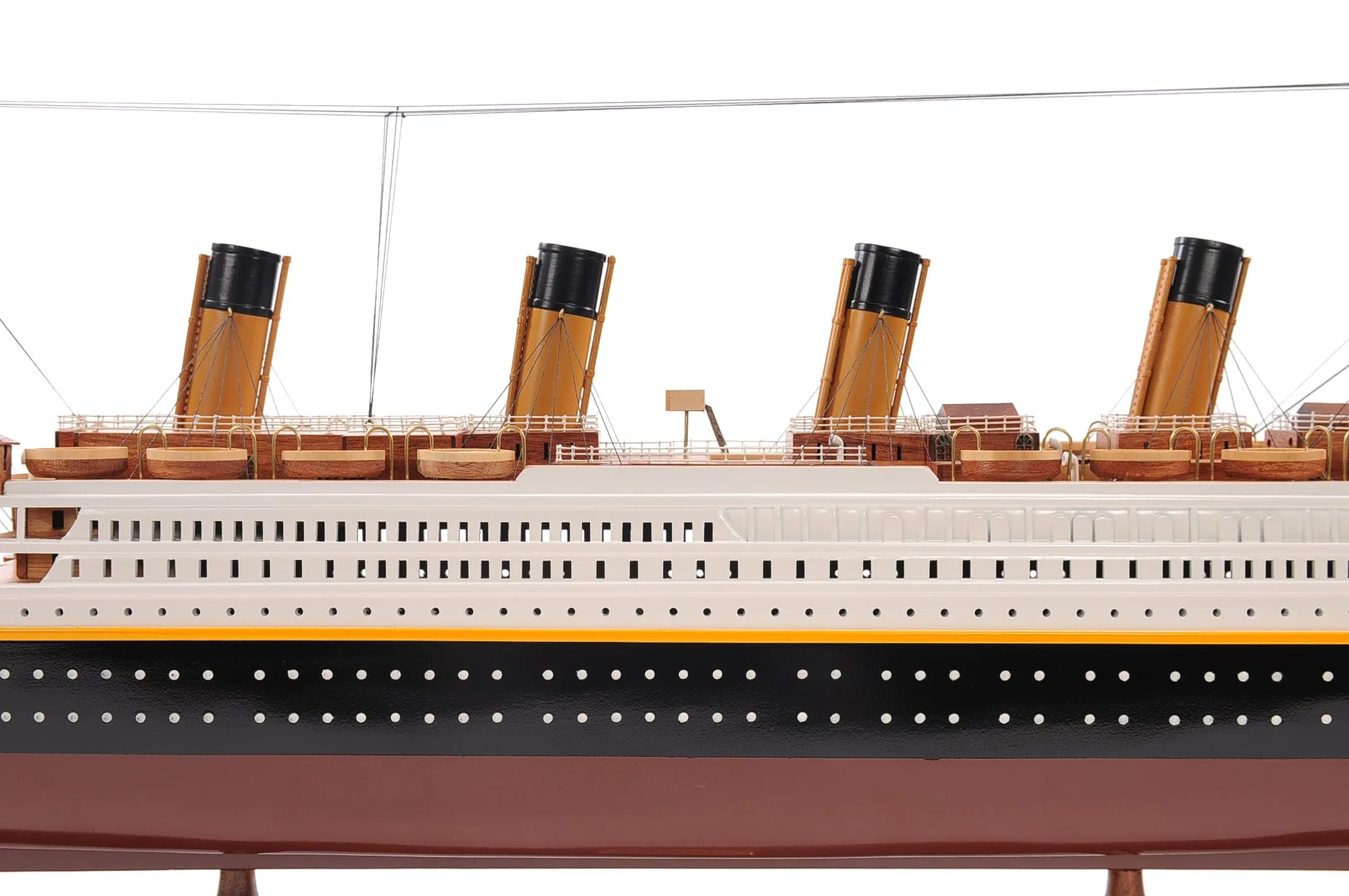 RMS Titanic Painted Large Passenger Ship Ocean Liner Wood Model Assembled