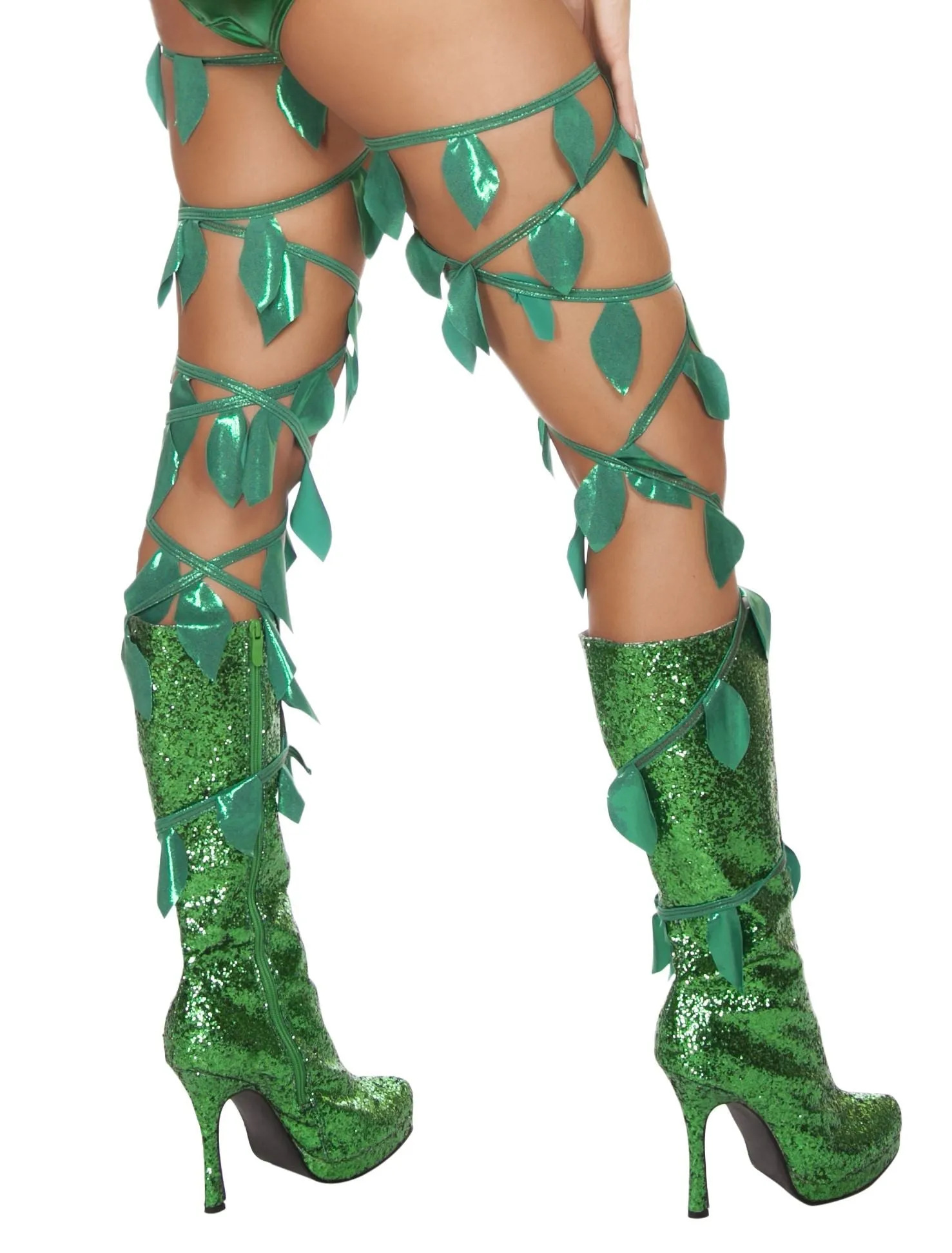 Roma Green Leaf Thigh Wraps  - Costume Accessory