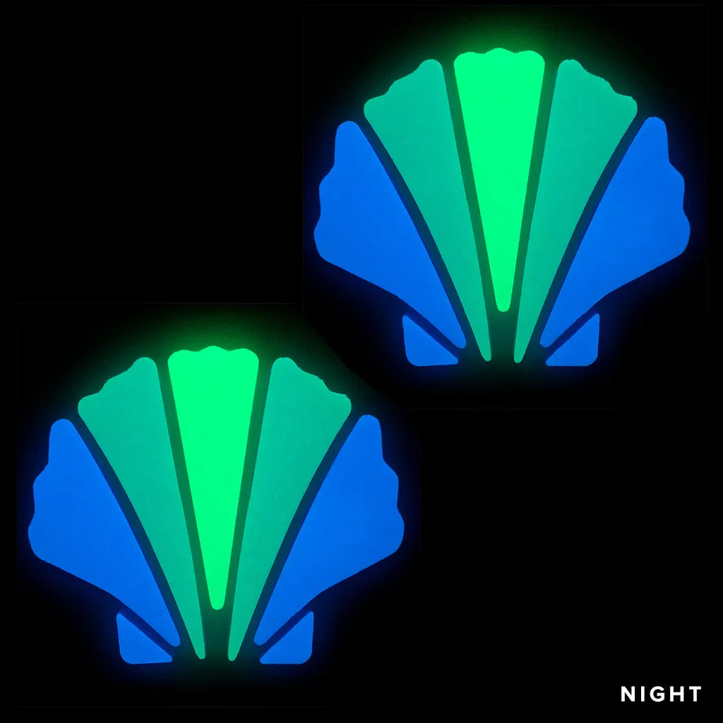 Scallop Shell x 2 - Glow in the Dark Pool Mosaics