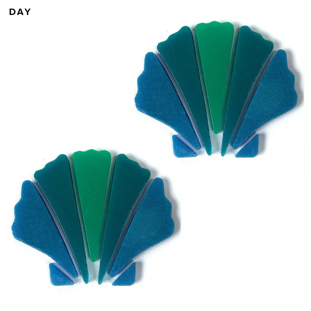 Scallop Shell x 2 - Glow in the Dark Pool Mosaics