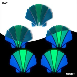 Scallop Shell x 5 - Glow in the Dark Pool Mosaics