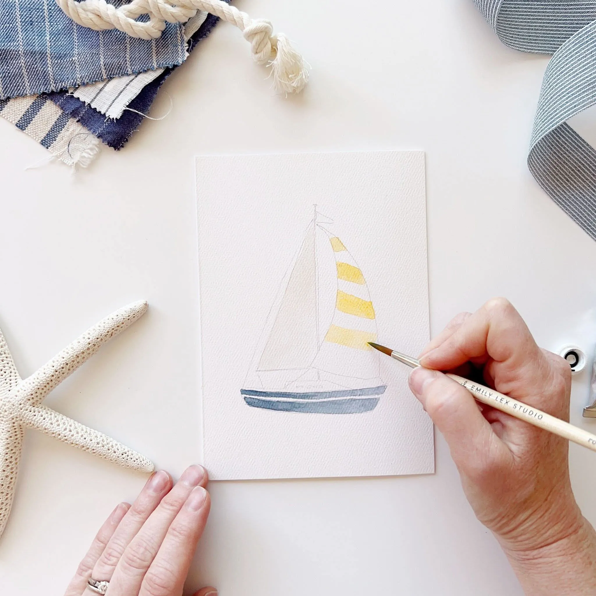 seaside paintable notecards