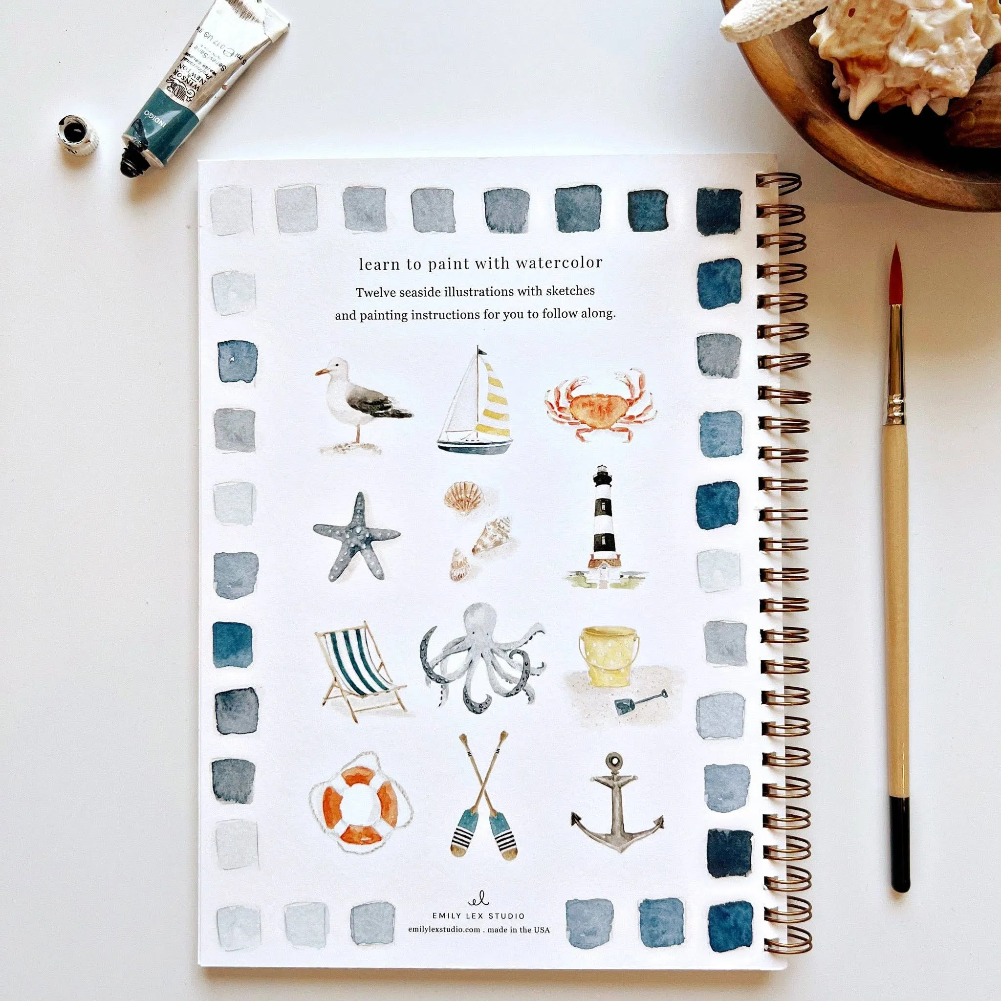 Seaside watercolor workbook