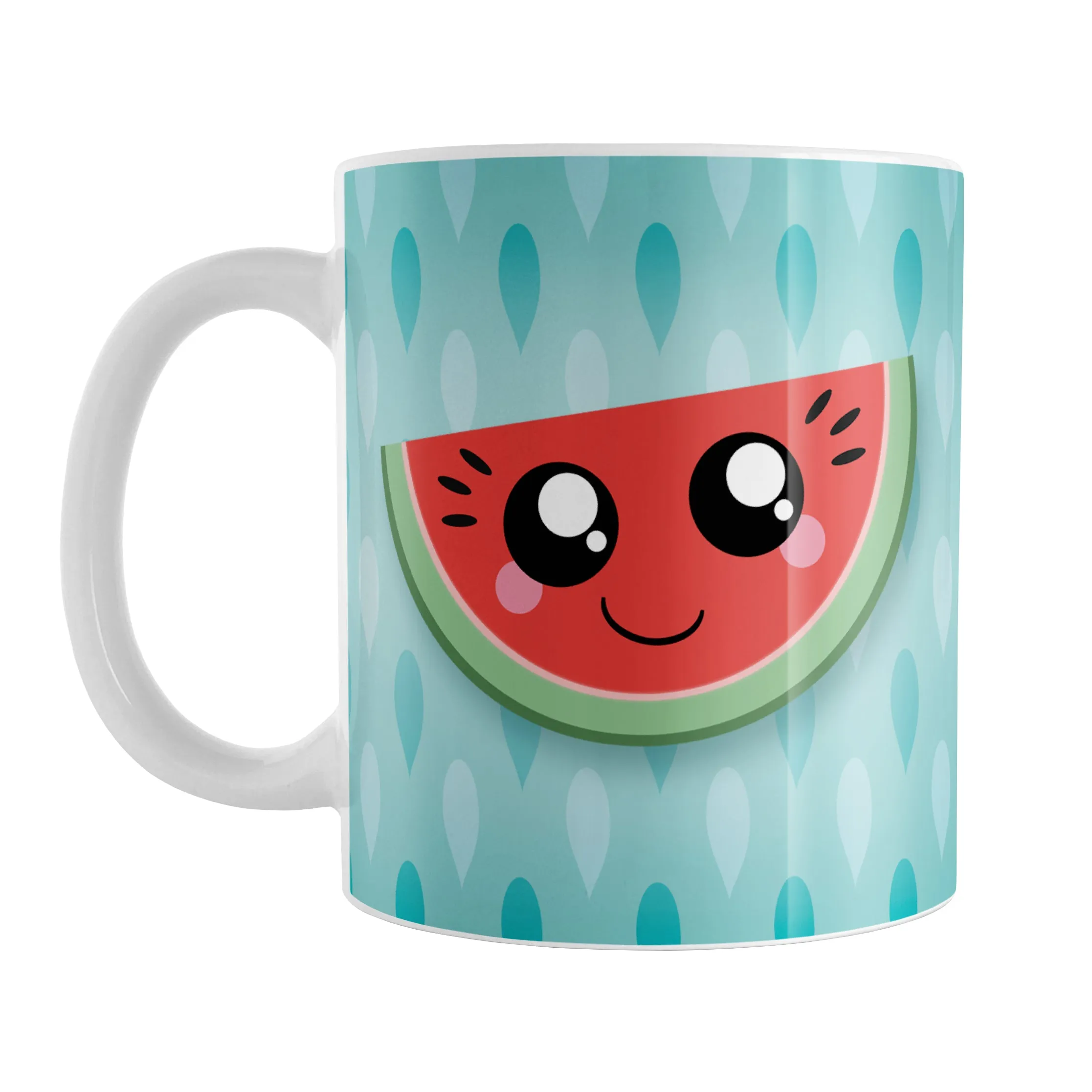 Smiling Watermelon Slice Turquoise Mug