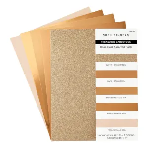 Spellbinders Treasured Cardstock 8.5"X11" 15/Pkg Rose Gold