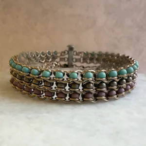 Stuck Up Bead Trio Bracelet  Kit with Video Class - Champagne with Matte Bead Trio