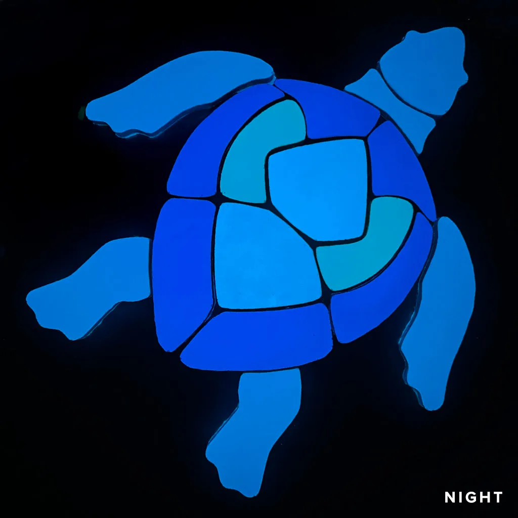 Swimming Turtle, Blue - Glow in the Dark Pool Mosaics - AquaBlu Exclusive!