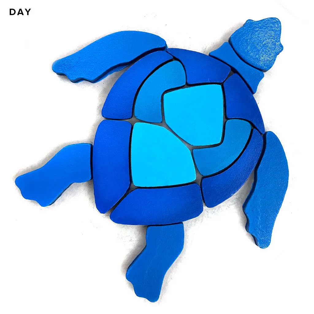 Swimming Turtle, Blue - Glow in the Dark Pool Mosaics - AquaBlu Exclusive!