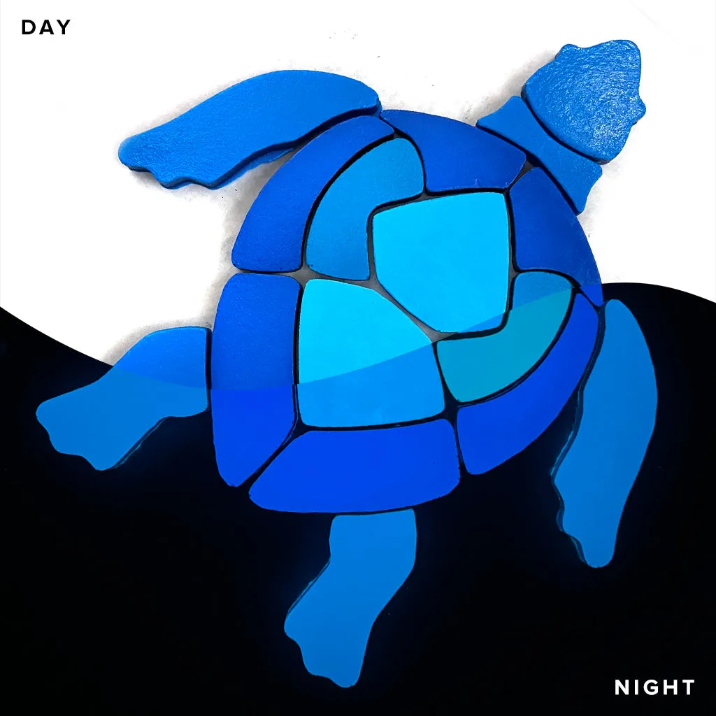 Swimming Turtle, Blue - Glow in the Dark Pool Mosaics - AquaBlu Exclusive!