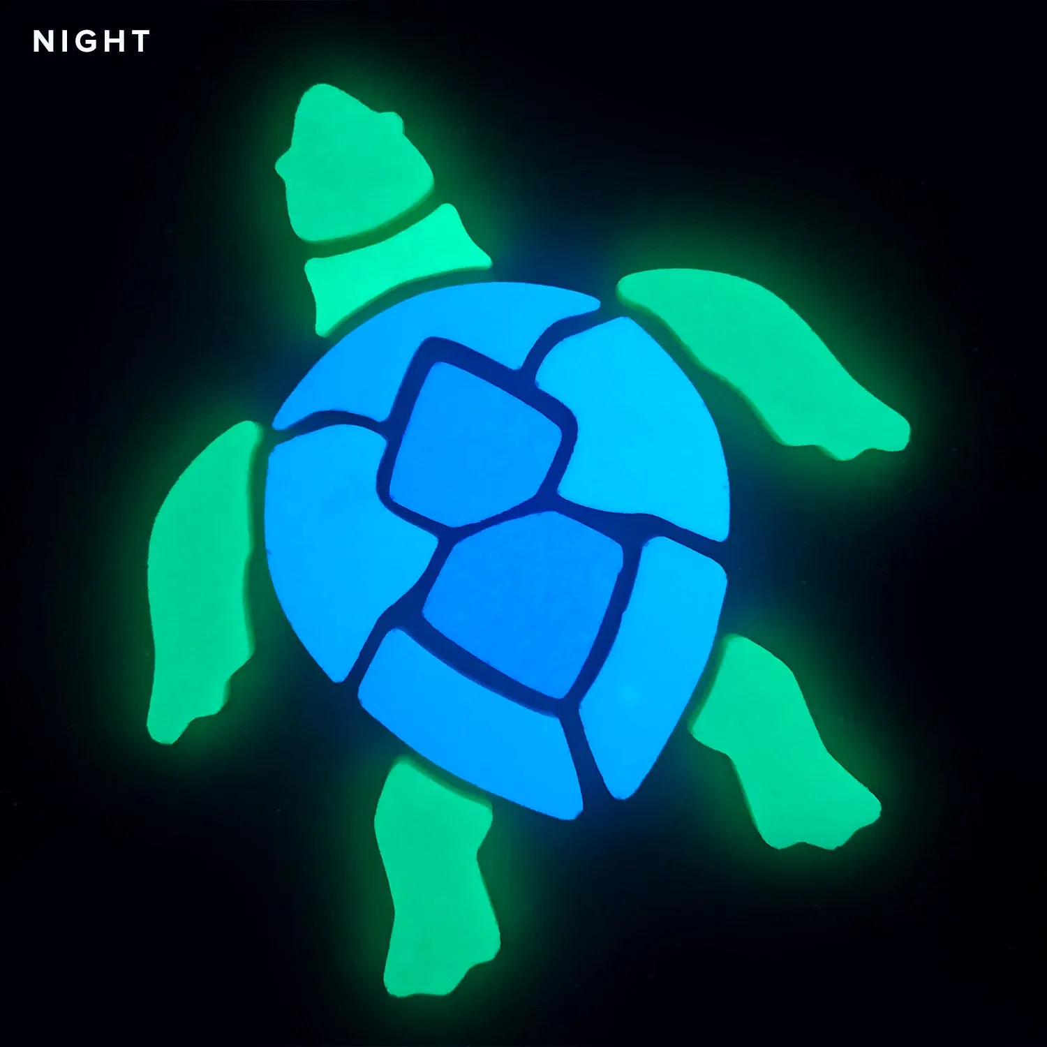 Swimming Turtle, Medium - Glow in the Dark Pool Mosaic