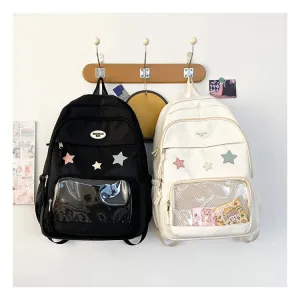 TAVIMART  -  Japanese Y2k Aesthetic Star Transparent Backpack Women Students Casual Kawaii Star Schoolbag Girl High-capacity Preppy Backpacks