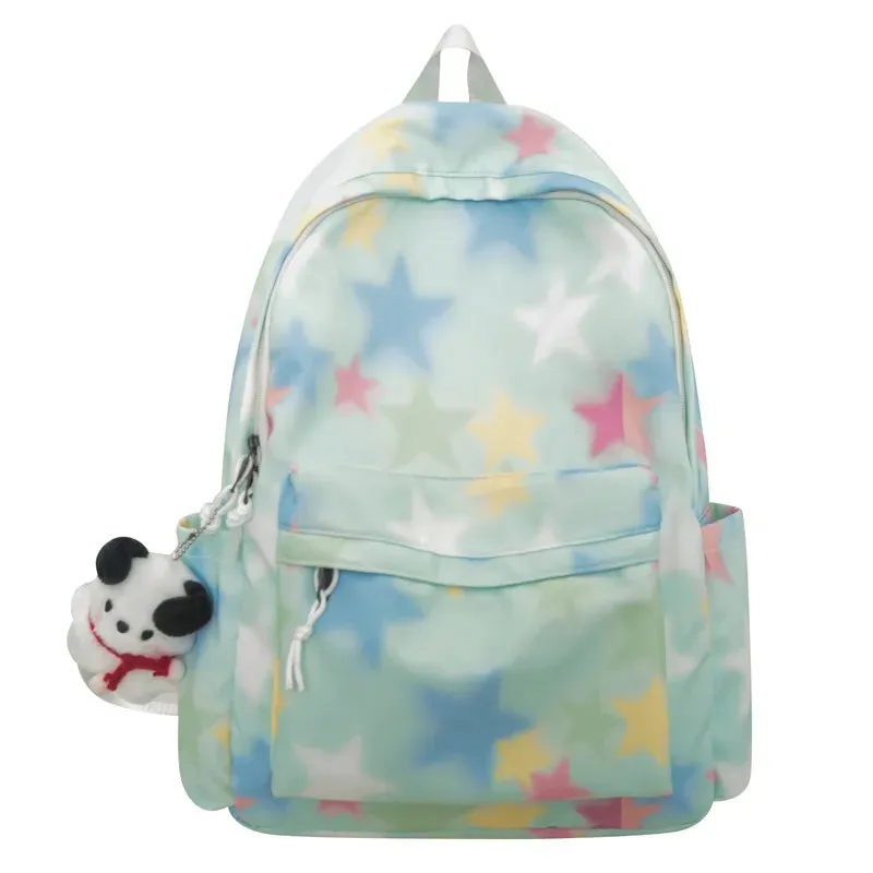 TAVIMART  -  Korean Kawaii Star Print Backpacks Ins Harajuku Sweet Girls Preppy Schoolbags Fashion Y2k Women All Match Backpack High-capacity